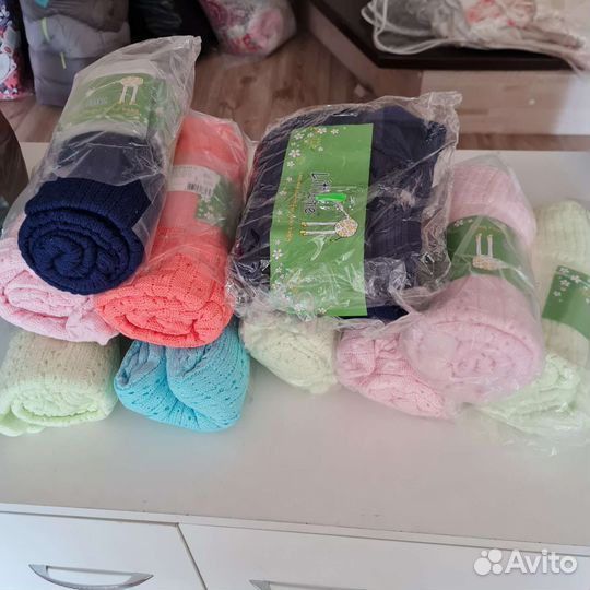 Пледы детские новые вязанные хлопковые