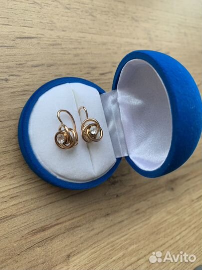 Советские серьги 583 с бриллиантами