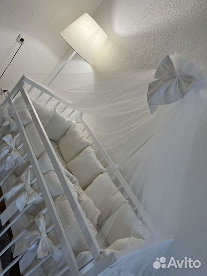 Бортики и балдахин в детскую кроватку