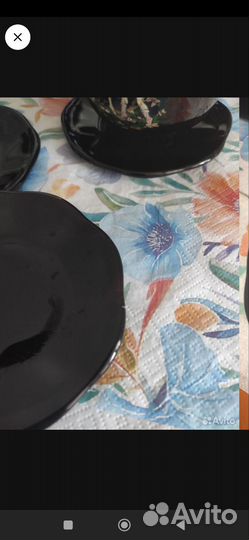 Чайно кофейный сервиз чёрный