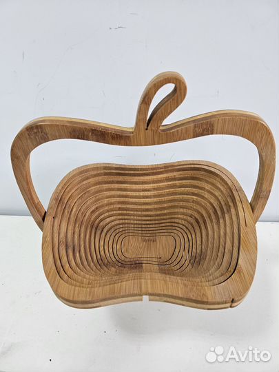 Складной поднос-корзинка и хлебница, дерево