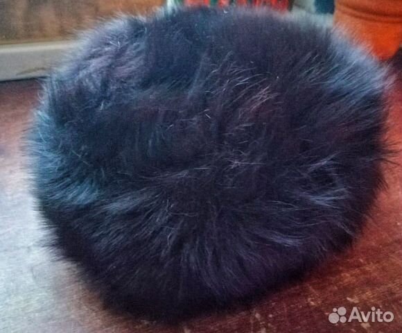 Меховая шапка Лиса черная
