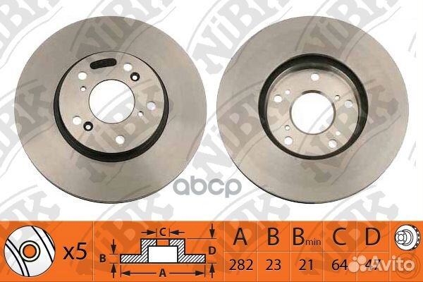 RN1218V Диск тормозной перед RN1218 NiBK
