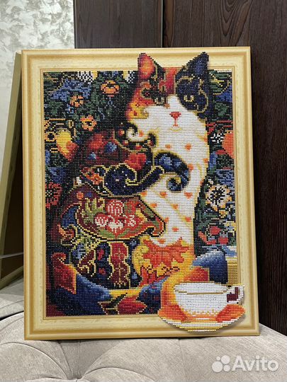 Картина из страз алмазная мозаика Кот 40*50