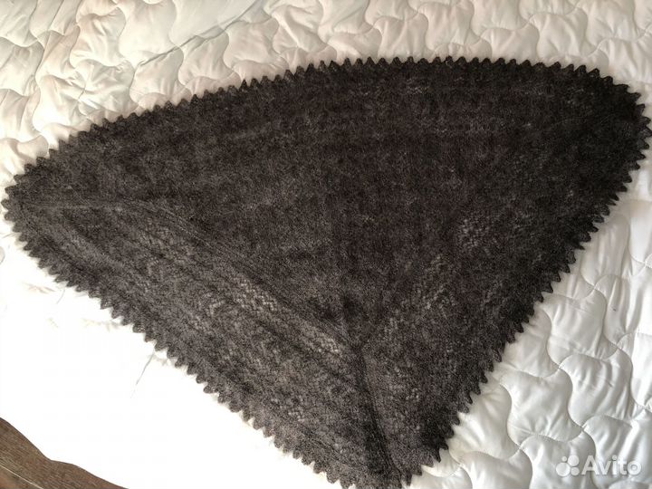 Оренбургская пуховая косынка Ручная вязка