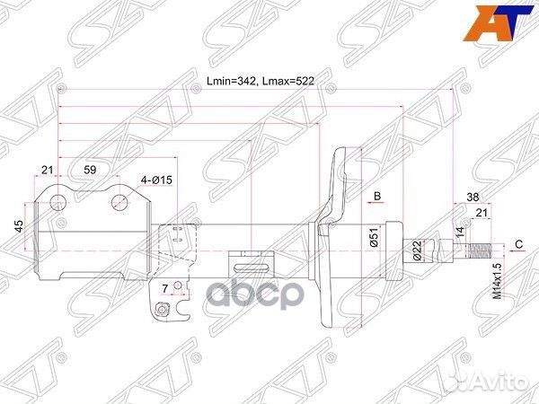 Стойка передняя toyota allion/premio 07- LH ST