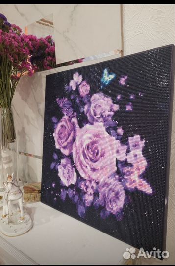 Алмазная мозайка картины и часы