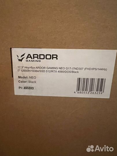 Игровой ноутбук Ardor Gaming 17'