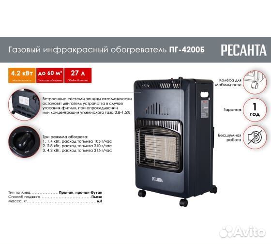 Газовый инфракрасный обогреватель Ресанта