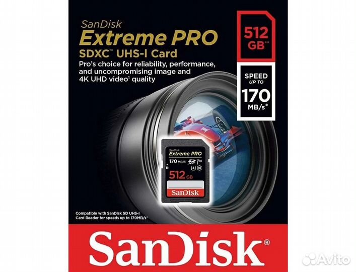 Новая sandisk 512Gb Extreme Pro sdxc Карта памяти