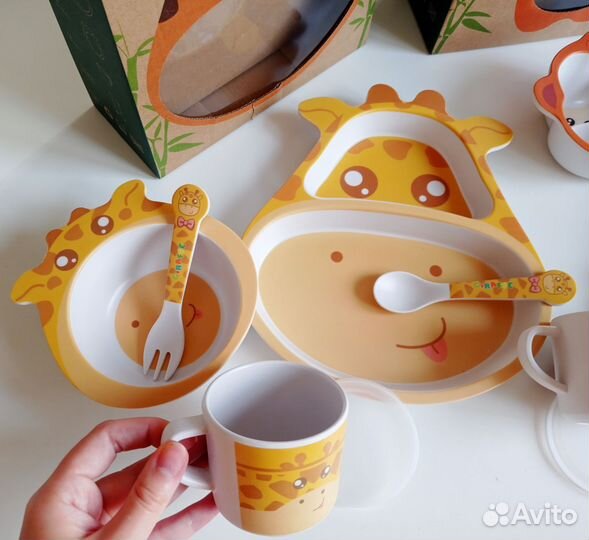 Детская посуда жираф новая