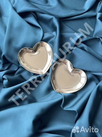 Блюдце сердечко 2 штуки серебро