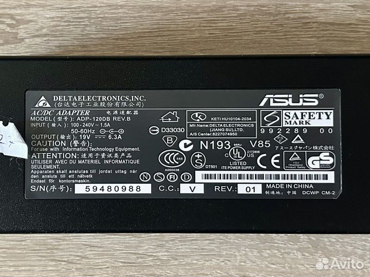 Блок питания Asus 19V, 6,3A