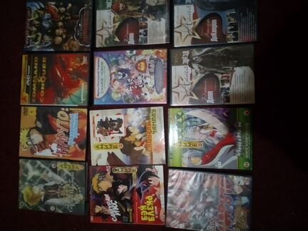 DVD проигрыватель, диски с аниме, мультфильмами и