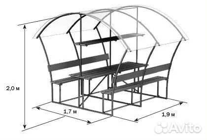 Беседка Трали Вали под цветной поликарбонат. Цена