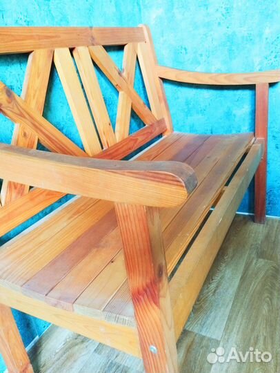 Скамейка садовая со спинкой бу