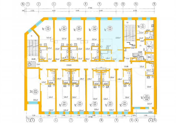 Апартаменты-студия, 42,2 м², 9/16 эт.
