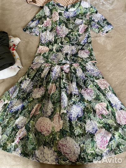 Платье-сарафан плиссированный,костюм льняной