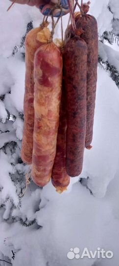Домашняя колбаса копченая