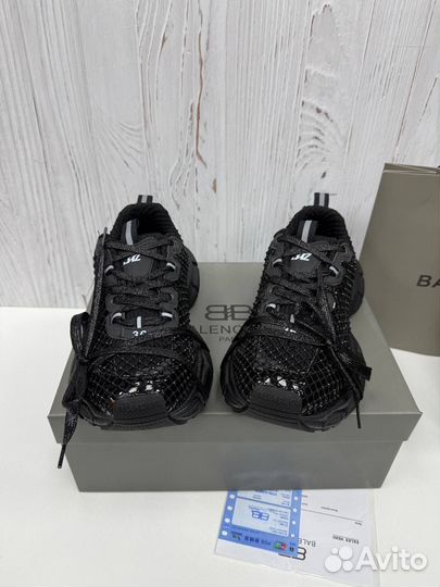 Кроссовки Balenciaga 3XL со стразами «Black»