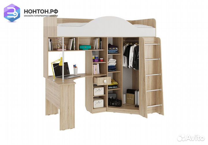 Детский комплекс Мега дуб сонома / белый