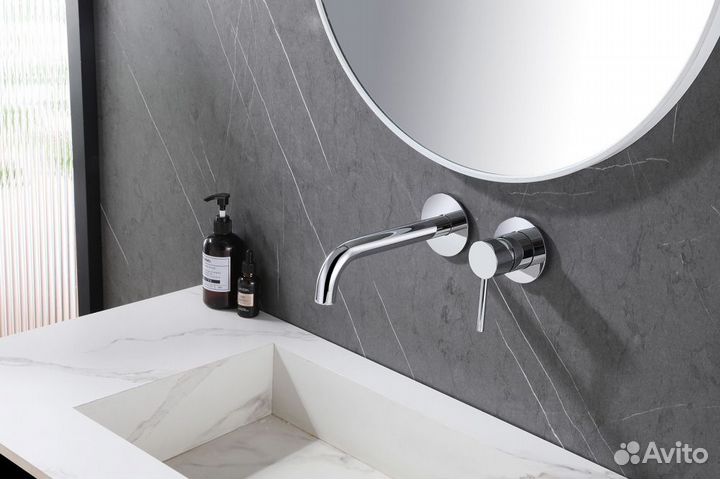 Смеситель для раковины хром скрытый мон