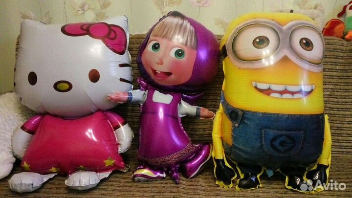 Воздушный шар (фольга) Китти, Маша, Миньон