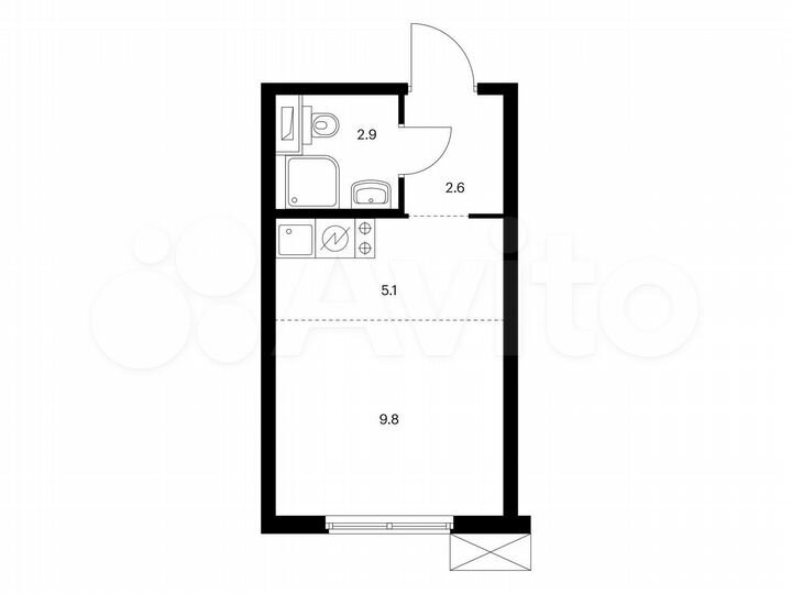 Квартира-студия, 20,4 м², 19/33 эт.