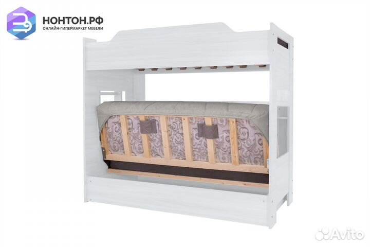 Двухъярусная кровать с диван-кроватью жаккард свет