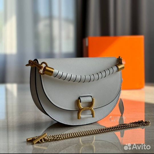 Сумка женская Chloe кожаная белая