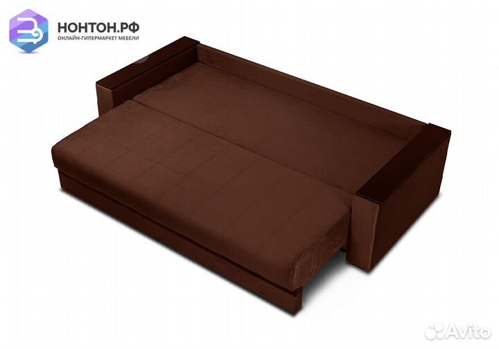 Диван еврокнижка Мадрид Lux темно-коричневый / кор