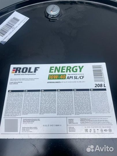 Моторное масло Rolf 10W-40 / 208 л