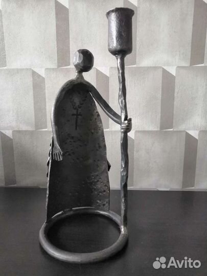 Подсвечник Ангел, сталь, чернение