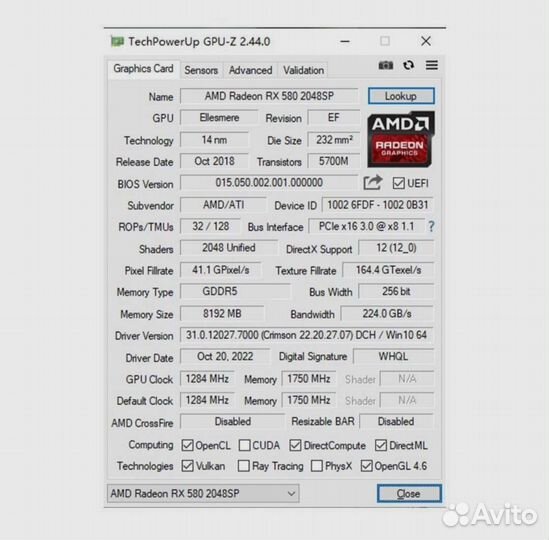 Видеокарта Radeon RX 580 8 гб / new