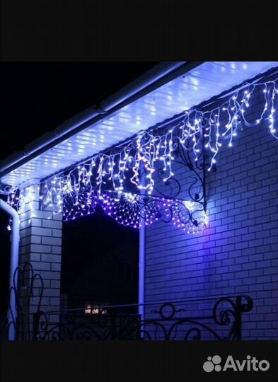 Украшение домов гирляндами