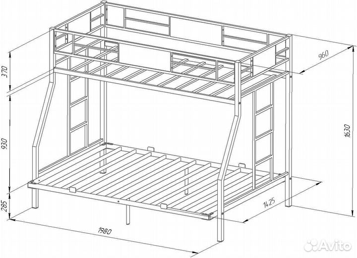 Кровать двухъярусная Гранада яя 140