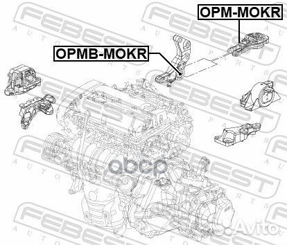 Сайлентблок задн опоры двигателя opel mokka J13