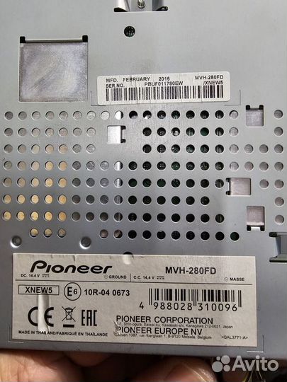 Автомагнитола pioneer mvh 280fd usb