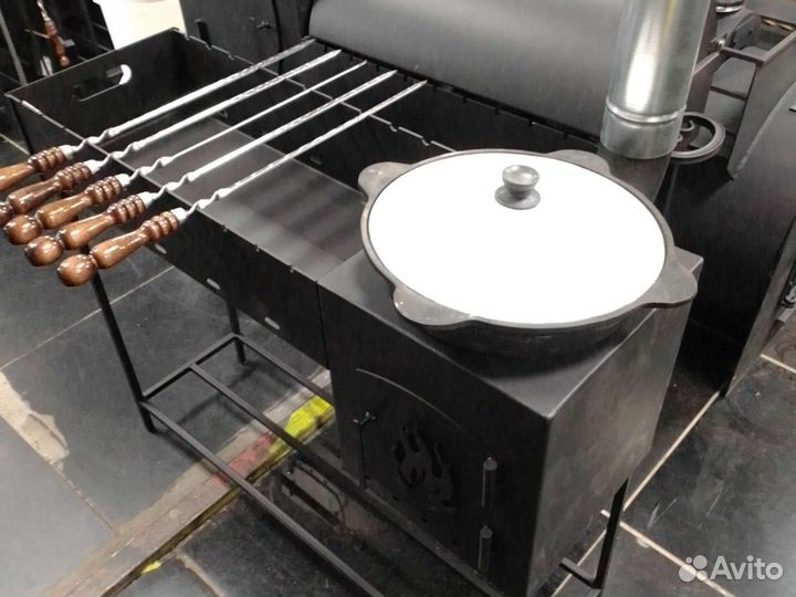 Мангал с печкой под казан