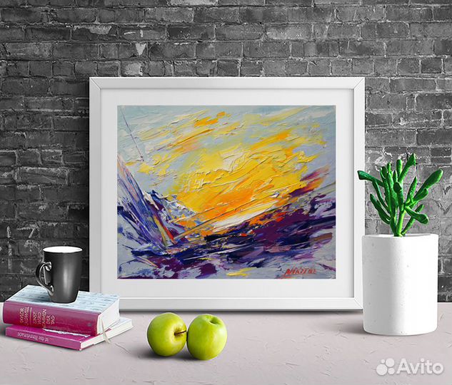 Картина маслом. Абстрактная композиция, 20х25 см