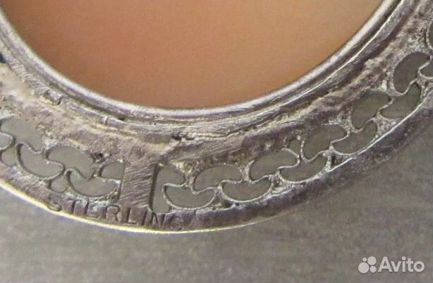 Камея антикварная серебро брошь кулон