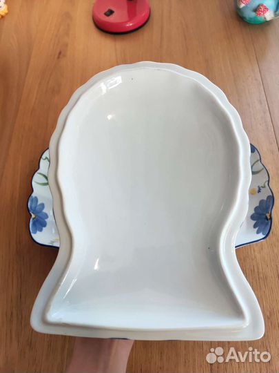 Большая сервировочная тарелка салатница ракушка