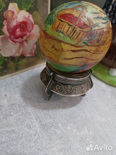 Яйцо деревянное, старинное, Пасхальное