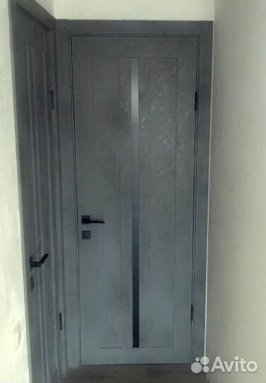 Дверь межкомнатная «Сириус-Лайн» Бетон тёмный