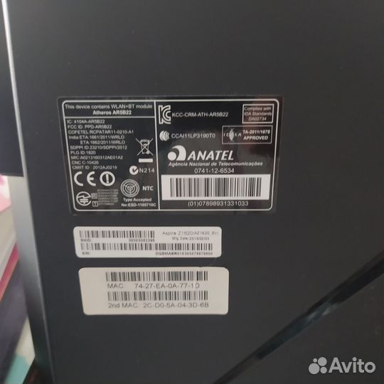 Компьютер Acer z1620 20