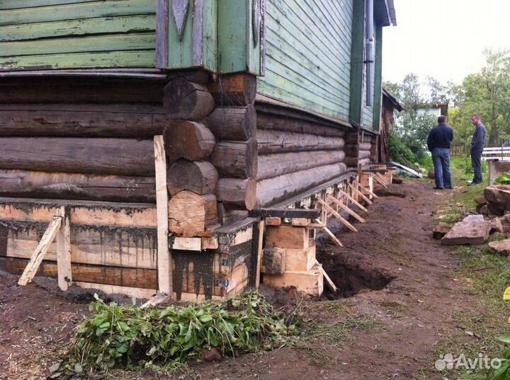 Замена или ремонт венцов. Подъем и перенос домов