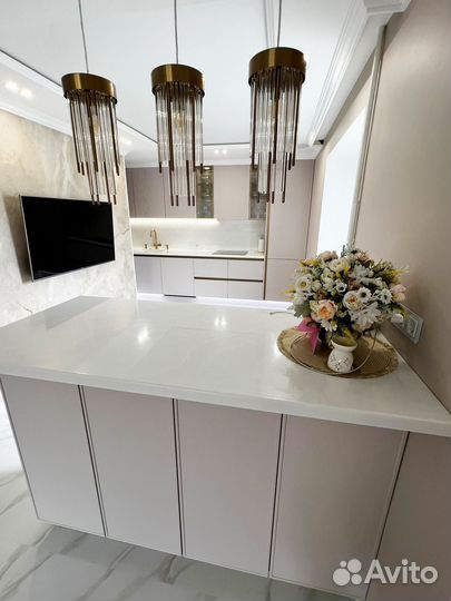 Кухня с фрезерованными фасадами