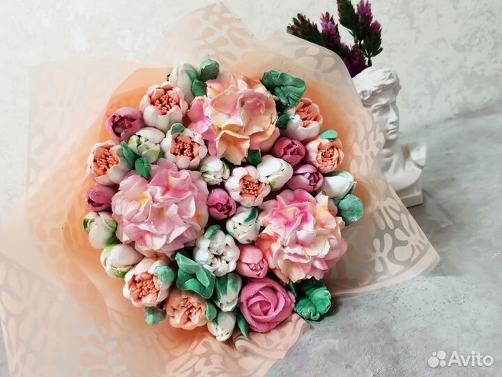 Подарок учителю, сладкий букет, цветы из зефира