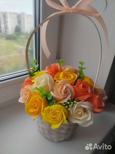 Букет из мыльных роз