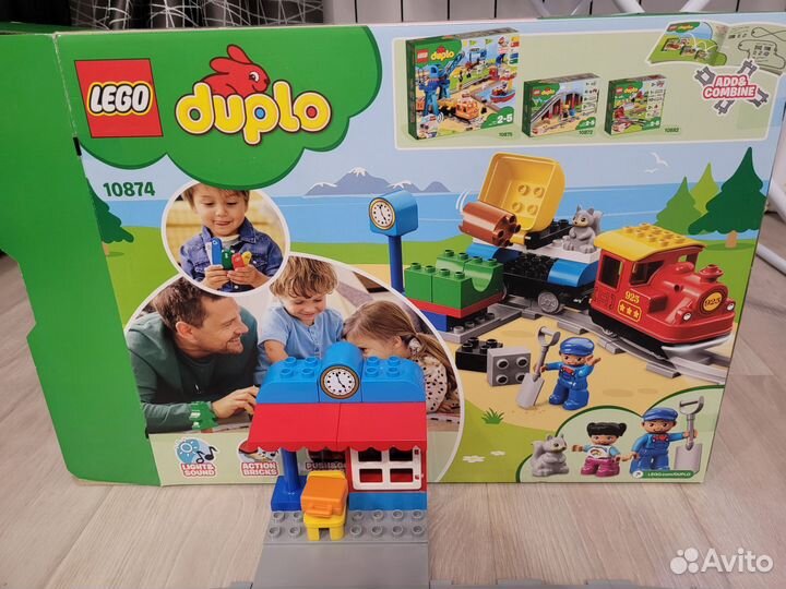 Lego duplo 10874 железная дорога + релы +мост
